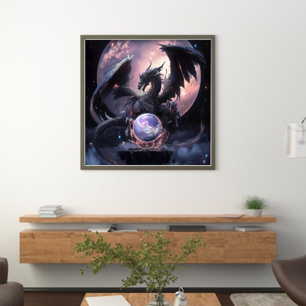 Dragon And Crystal Ball - 11CT Stamped Cross Stitch 40*40CM