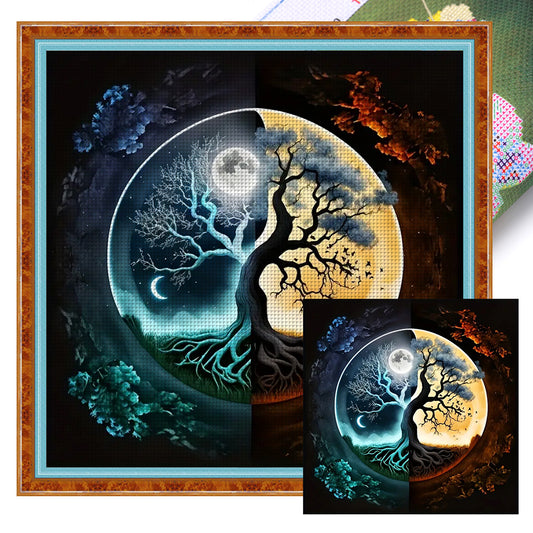 Yin Yang Tree - 11CT Stamped Cross Stitch 40*40CM