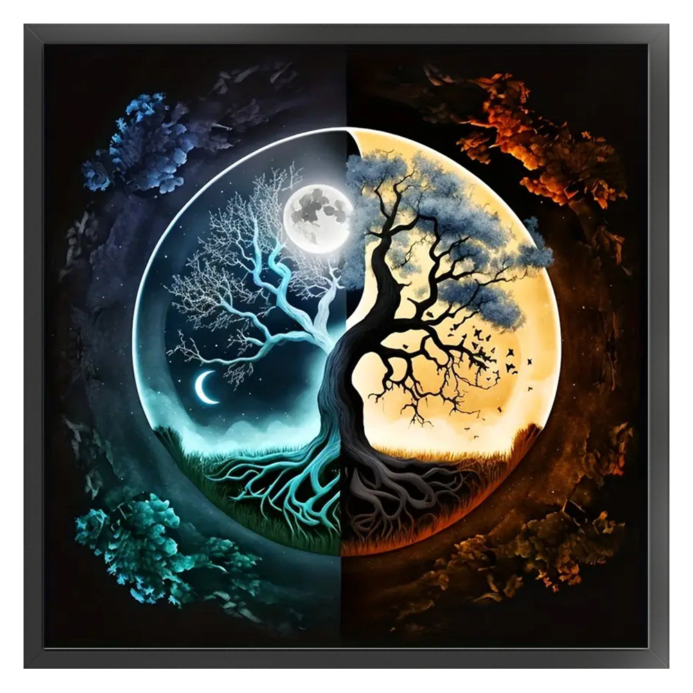 Yin Yang Tree - 11CT Stamped Cross Stitch 40*40CM