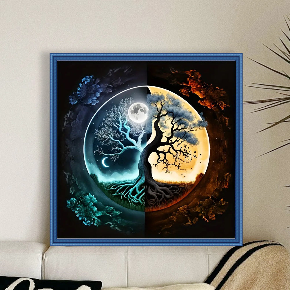 Yin Yang Tree - 11CT Stamped Cross Stitch 40*40CM