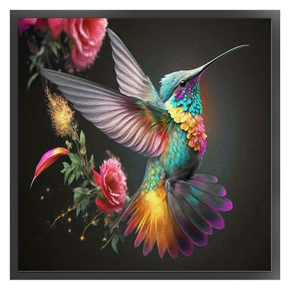 Flowers Hummingbird - 11CT Stamped Cross Stitch 40*40CM