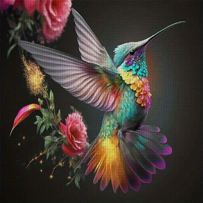 Flowers Hummingbird - 11CT Stamped Cross Stitch 40*40CM