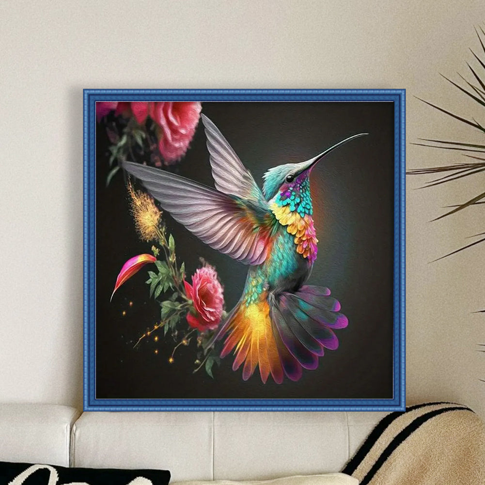 Flowers Hummingbird - 11CT Stamped Cross Stitch 40*40CM