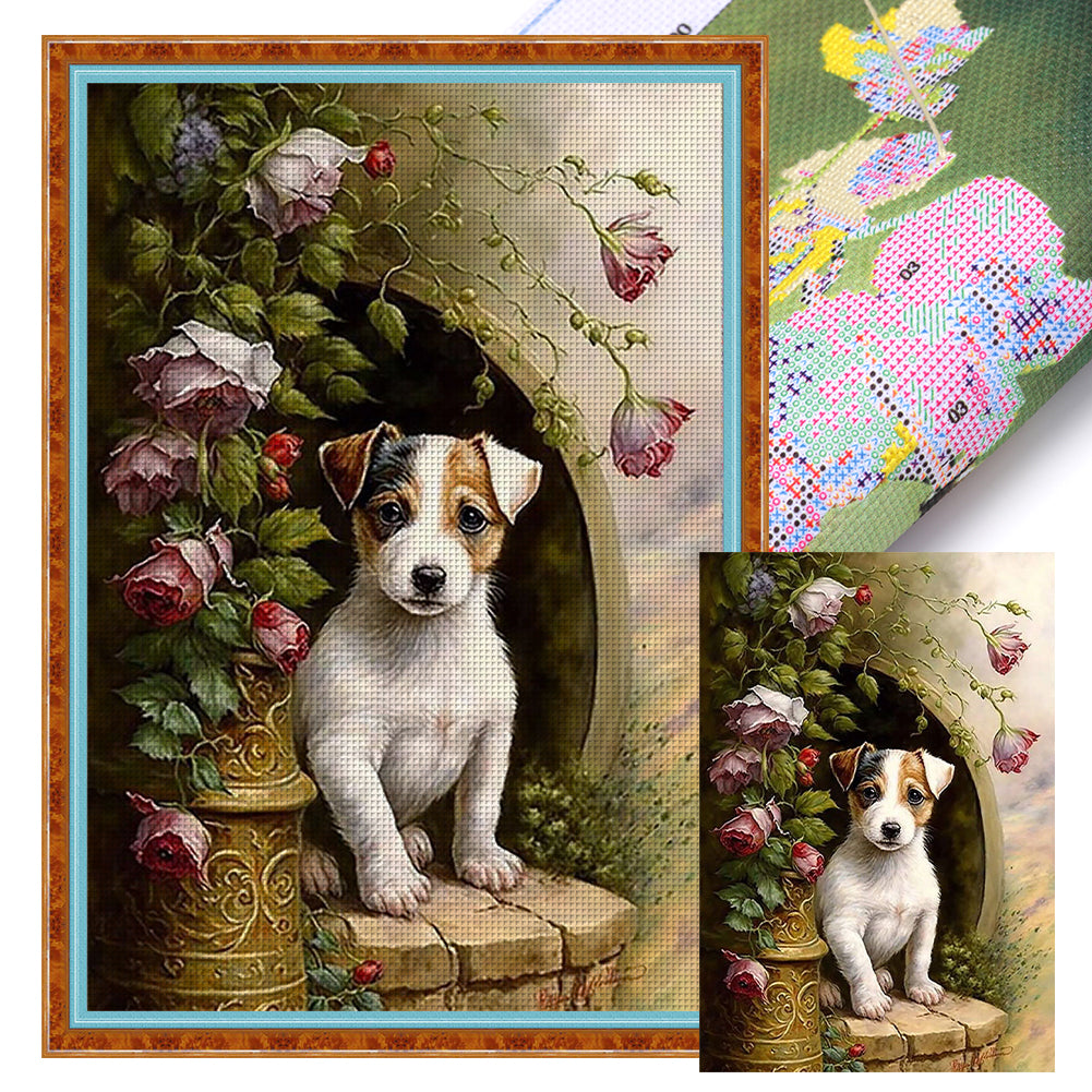 Retro Dog - 11CT Stamped Cross Stitch 40*60CM