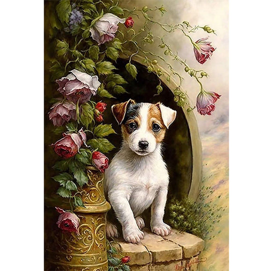 Retro Dog - 11CT Stamped Cross Stitch 40*60CM