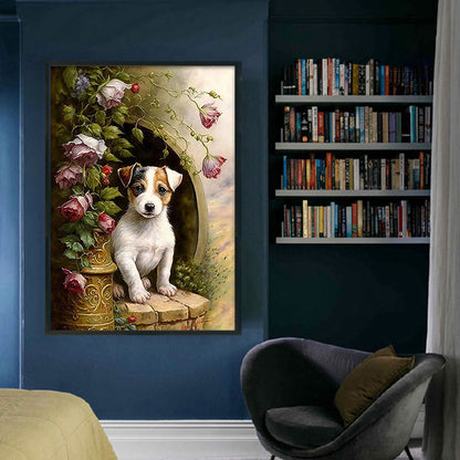Retro Dog - 11CT Stamped Cross Stitch 40*60CM