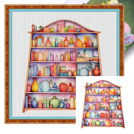Bookshelf - 11CT Stamped Cross Stitch 60*60CM