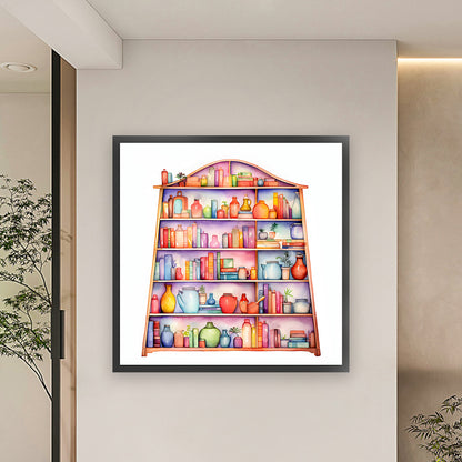 Bookshelf - 11CT Stamped Cross Stitch 60*60CM