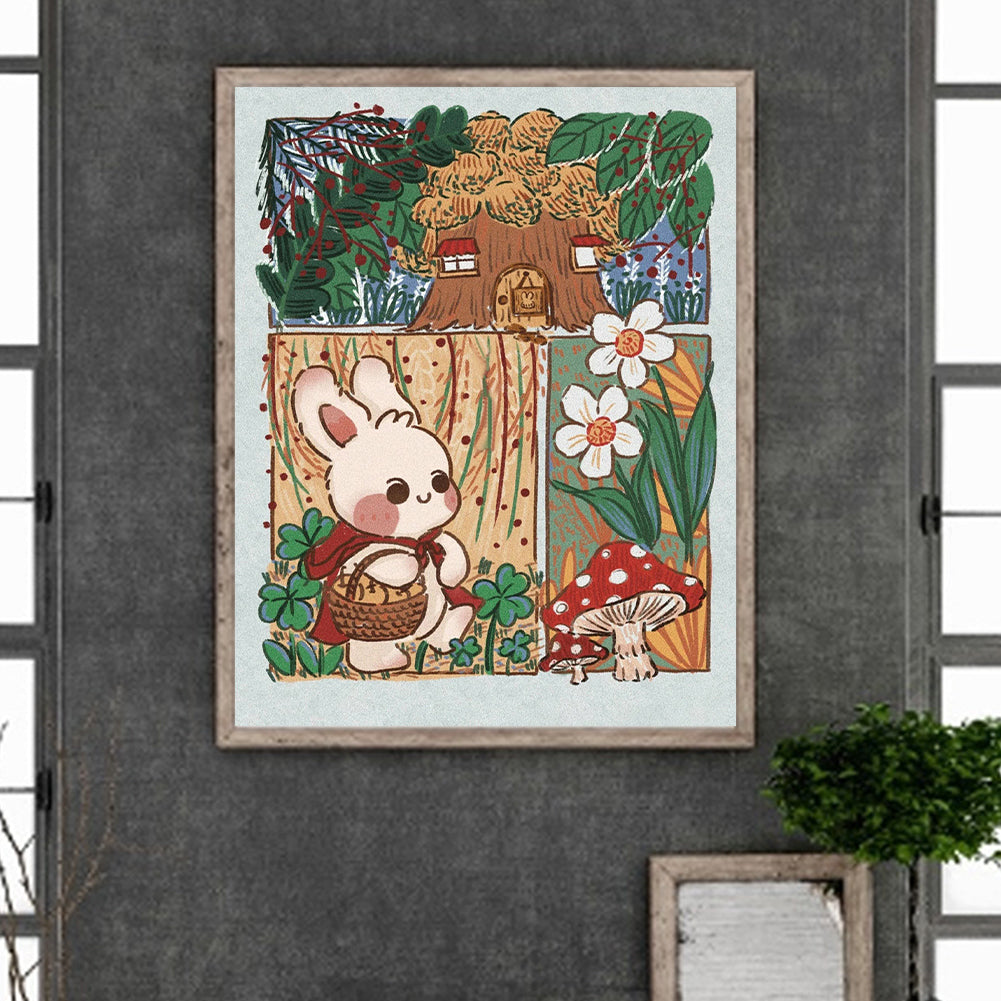 Little Red Riding Hood Rabbit - Full Round Drill Diamond Painting 40*50CM