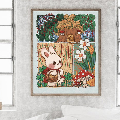 Little Red Riding Hood Rabbit - Full Round Drill Diamond Painting 40*50CM