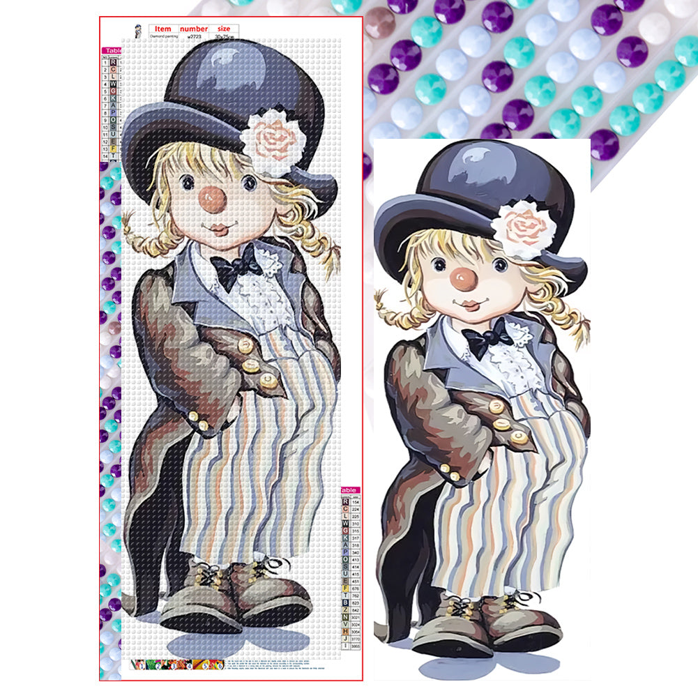 Clowness - Full Round Drill Diamond Painting 30*75CM