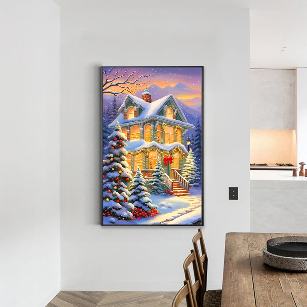 Christmas House - Full Round Drill Diamond Painting 40*60CM