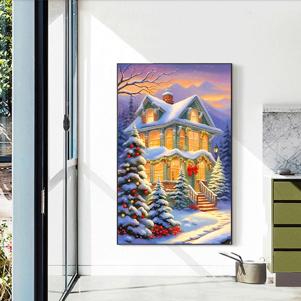 Christmas House - Full Round Drill Diamond Painting 40*60CM