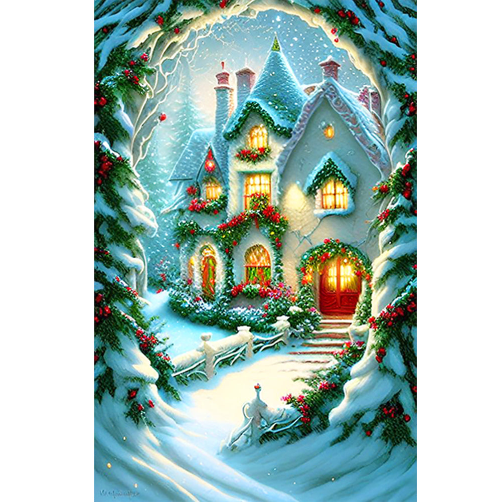 Christmas Snowy Night - Full Round Drill Diamond Painting 40*60CM