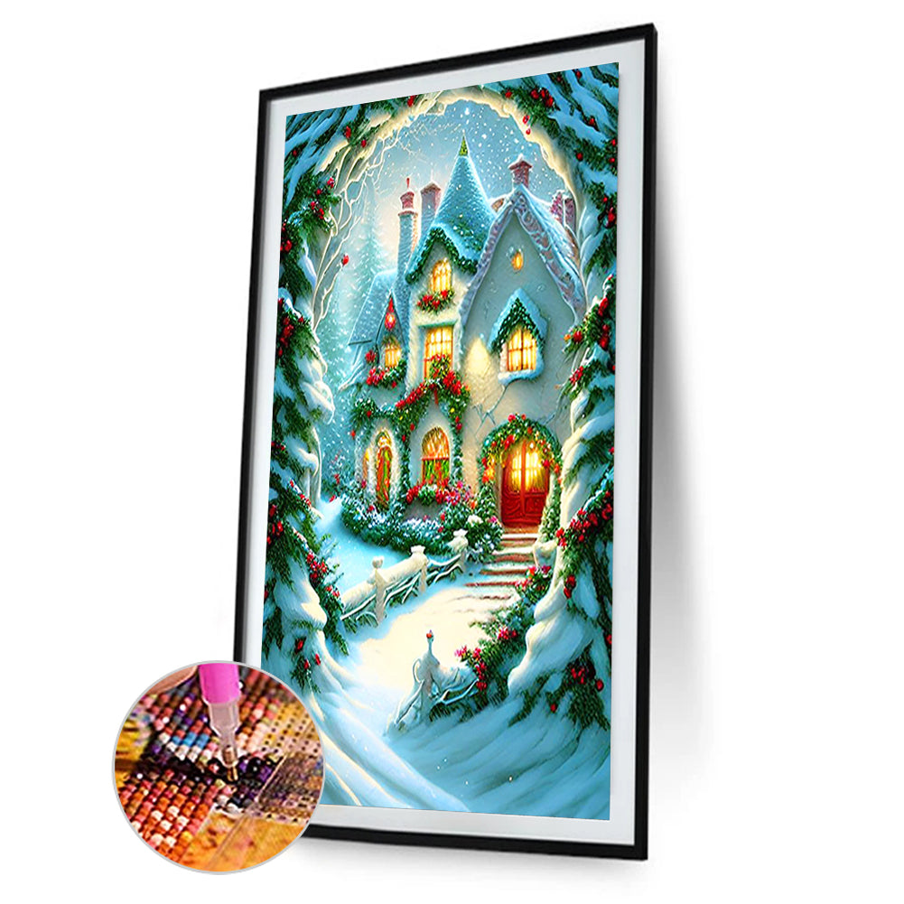 Christmas Snowy Night - Full Round Drill Diamond Painting 40*60CM