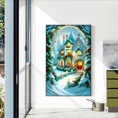 Christmas Snowy Night - Full Round Drill Diamond Painting 40*60CM