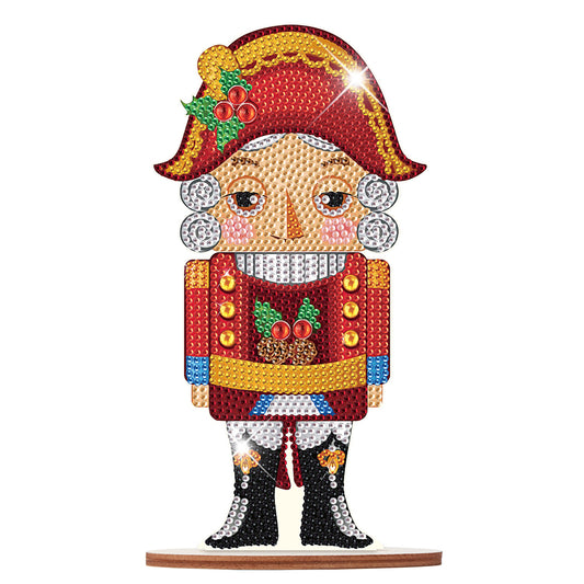 Wooden Crystal Painting Desktop Kit Diamond Art Table Decor (Xmas Nutcracker #1)