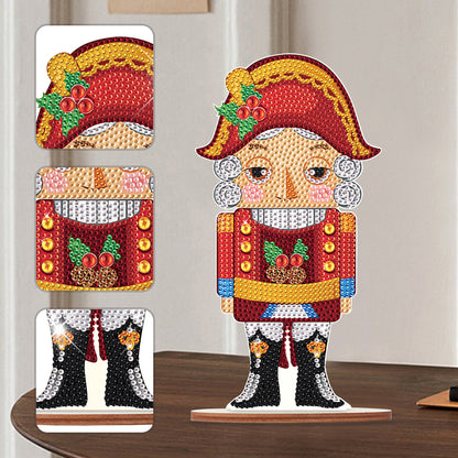Wooden Crystal Painting Desktop Kit Diamond Art Table Decor (Xmas Nutcracker #1)