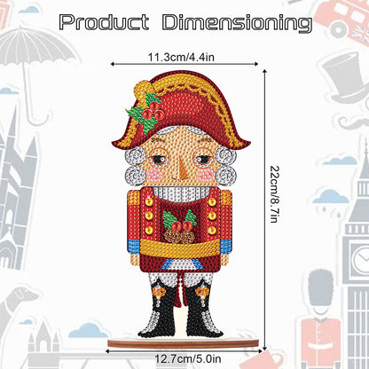 Wooden Crystal Painting Desktop Kit Diamond Art Table Decor (Xmas Nutcracker #1)