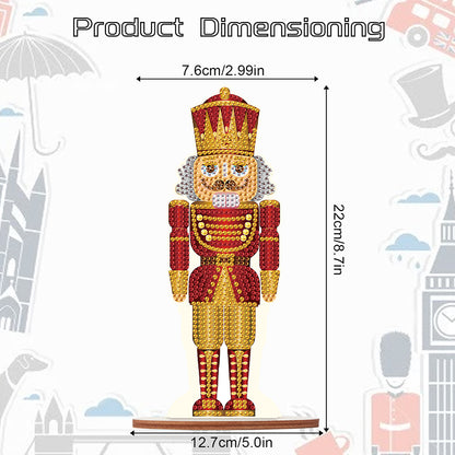 Wooden Crystal Painting Desktop Kit Diamond Art Table Decor (Xmas Nutcracker #2)