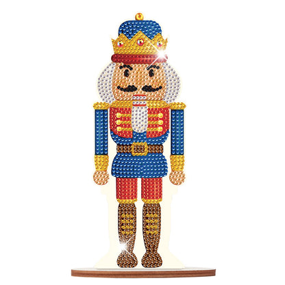 Wooden Crystal Painting Desktop Kit Diamond Art Table Decor (Xmas Nutcracker #3)