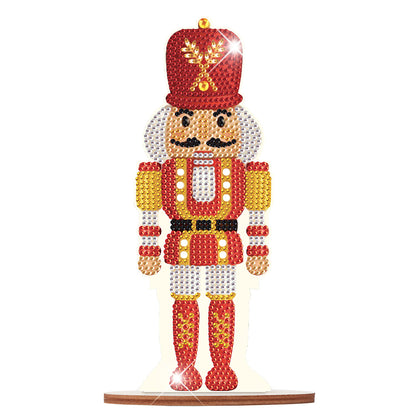 Wooden Crystal Painting Desktop Kit Diamond Art Table Decor (Xmas Nutcracker #5)