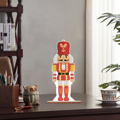 Wooden Crystal Painting Desktop Kit Diamond Art Table Decor (Xmas Nutcracker #5)