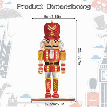 Wooden Crystal Painting Desktop Kit Diamond Art Table Decor (Xmas Nutcracker #5)