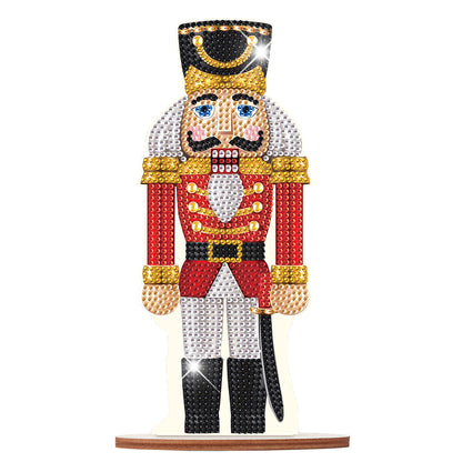 Wooden Crystal Painting Desktop Kit Diamond Art Table Decor (Xmas Nutcracker #7)