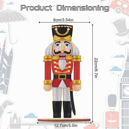 Wooden Crystal Painting Desktop Kit Diamond Art Table Decor (Xmas Nutcracker #7)