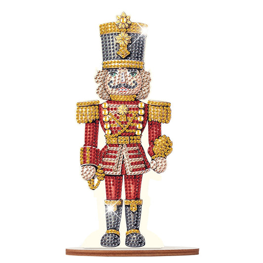 Wooden Crystal Painting Desktop Kit Diamond Art Table Decor (Xmas Nutcracker #8)