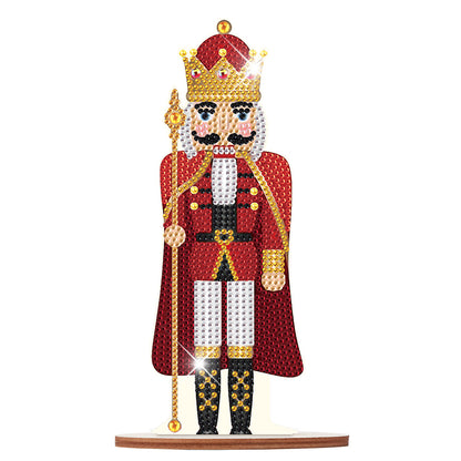 Wooden Crystal Painting Desktop Kit Diamond Art Table Decor (Xmas Nutcracker #9)