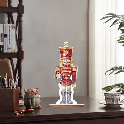 Wooden Crystal Painting Desktop Kit Diamond Art Table Decor(Xmas Nutcracker #10)