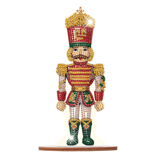 Wooden Crystal Painting Desktop Kit Diamond Art Table Decor(Xmas Nutcracker #12)