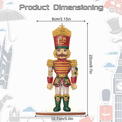 Wooden Crystal Painting Desktop Kit Diamond Art Table Decor(Xmas Nutcracker #12)