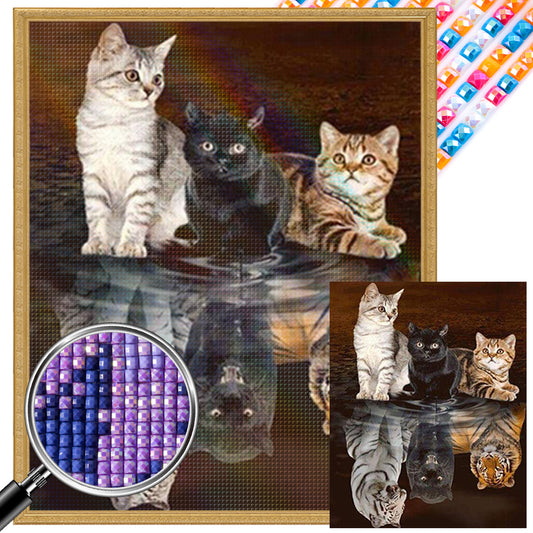 Tender And Ferocious Cats - Full Square Drill Diamond Painting 40*50CM