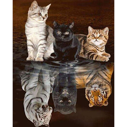 Tender And Ferocious Cats - Full Square Drill Diamond Painting 40*50CM