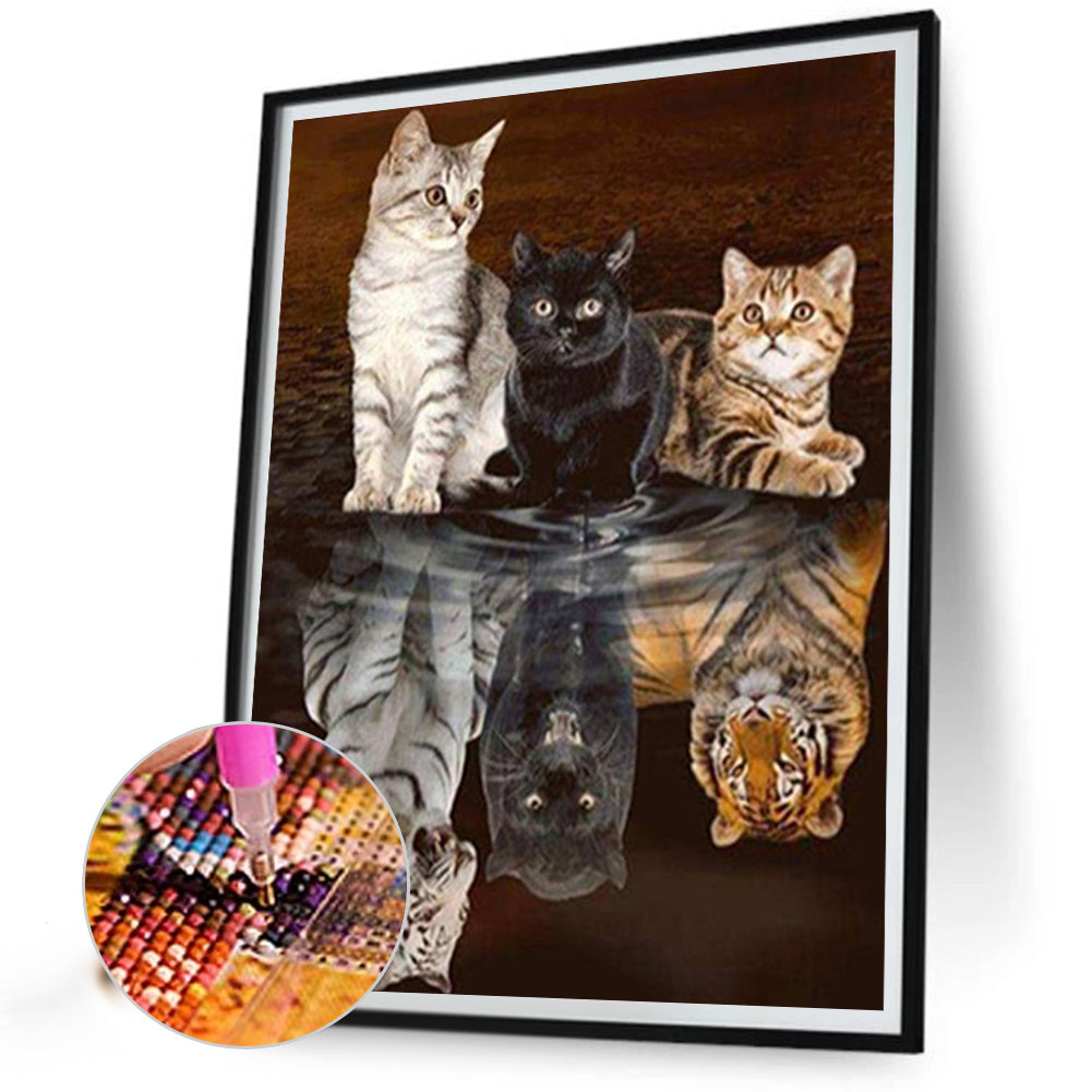 Tender And Ferocious Cats - Full Square Drill Diamond Painting 40*50CM