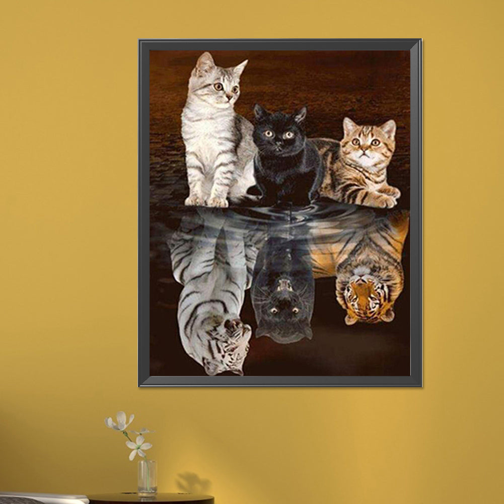 Tender And Ferocious Cats - Full Square Drill Diamond Painting 40*50CM