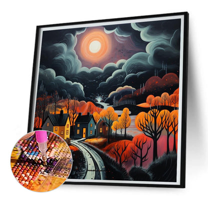 Full Moon Night Scene - Full Square Drill Diamond Painting 30*30CM