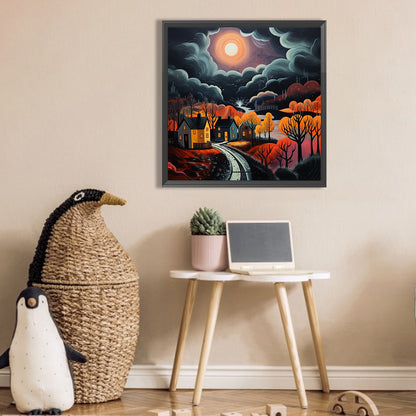 Full Moon Night Scene - Full Square Drill Diamond Painting 30*30CM