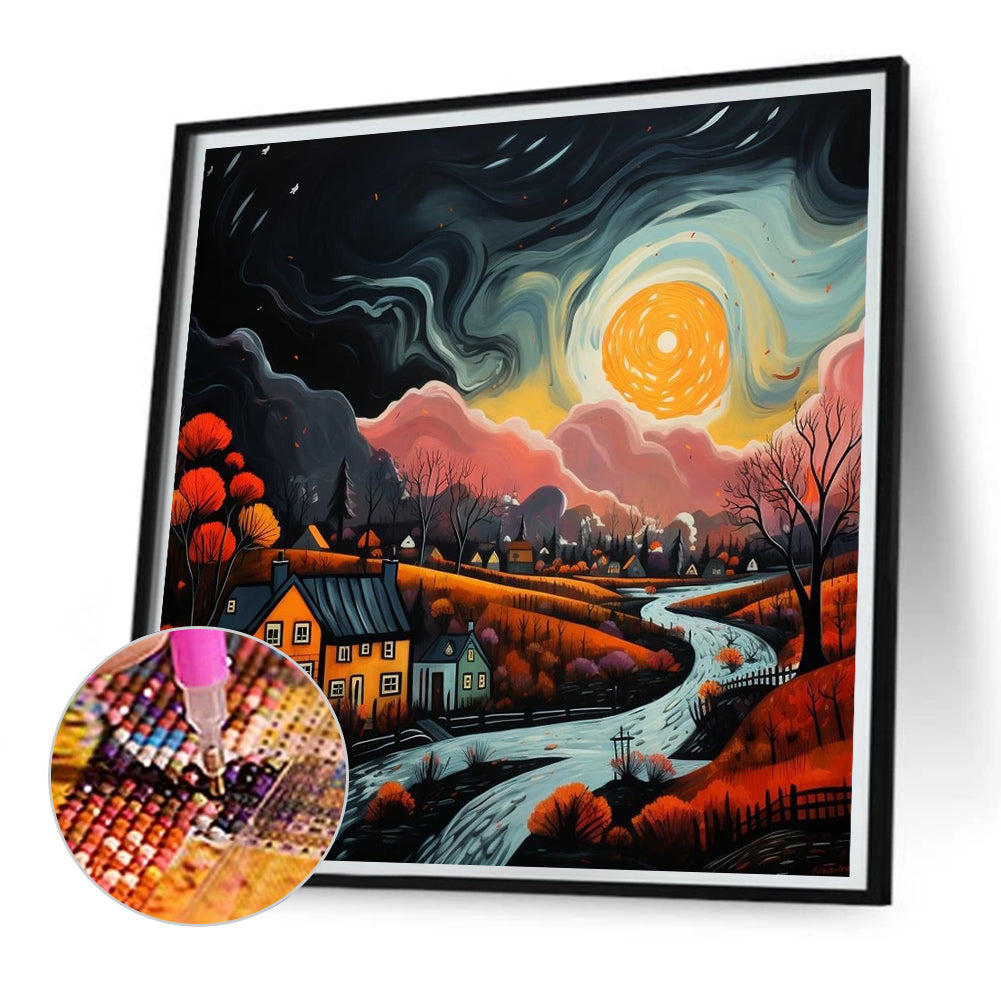 Abstract Night Scene - Full Square Drill Diamond Painting 30*30CM