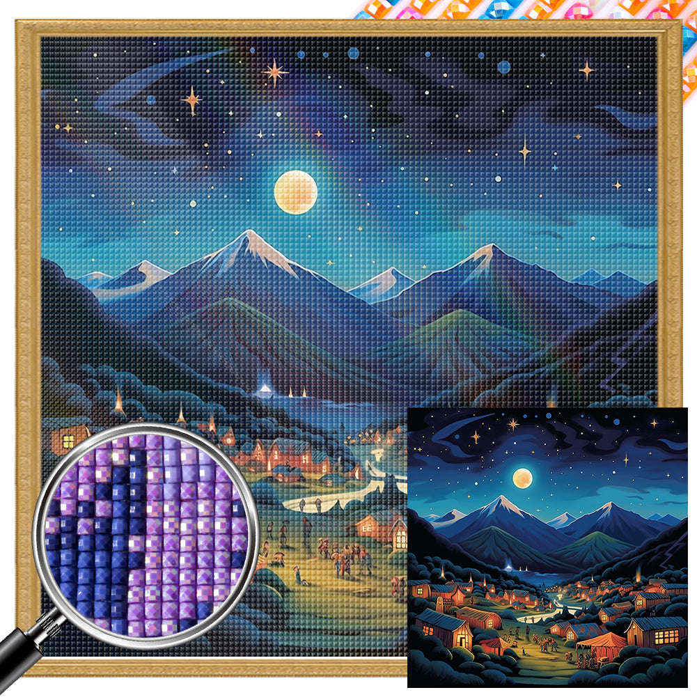 Night View Roadside - Full Square Drill Diamond Painting 30*30CM