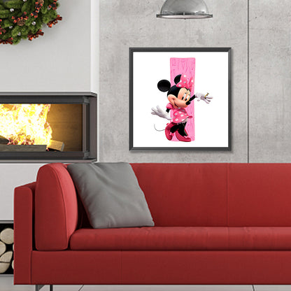 Minnie And The Letter D - Full Round Drill Diamond Painting 30*30CM
