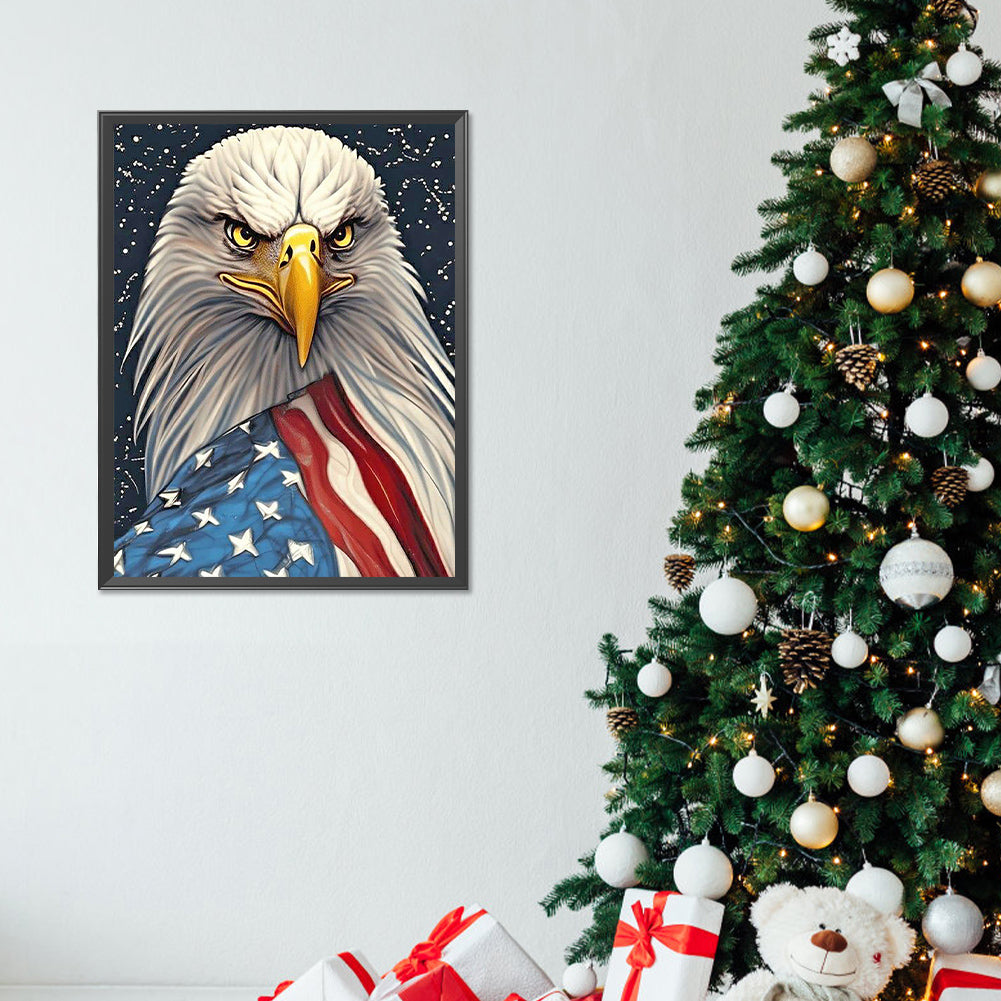 Elk And Stars And Stripes - Full Round Drill Diamond Painting 30*40CM