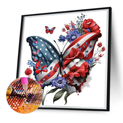 Eagle And Stars And Stripes - Full Round Drill Diamond Painting 30*30CM