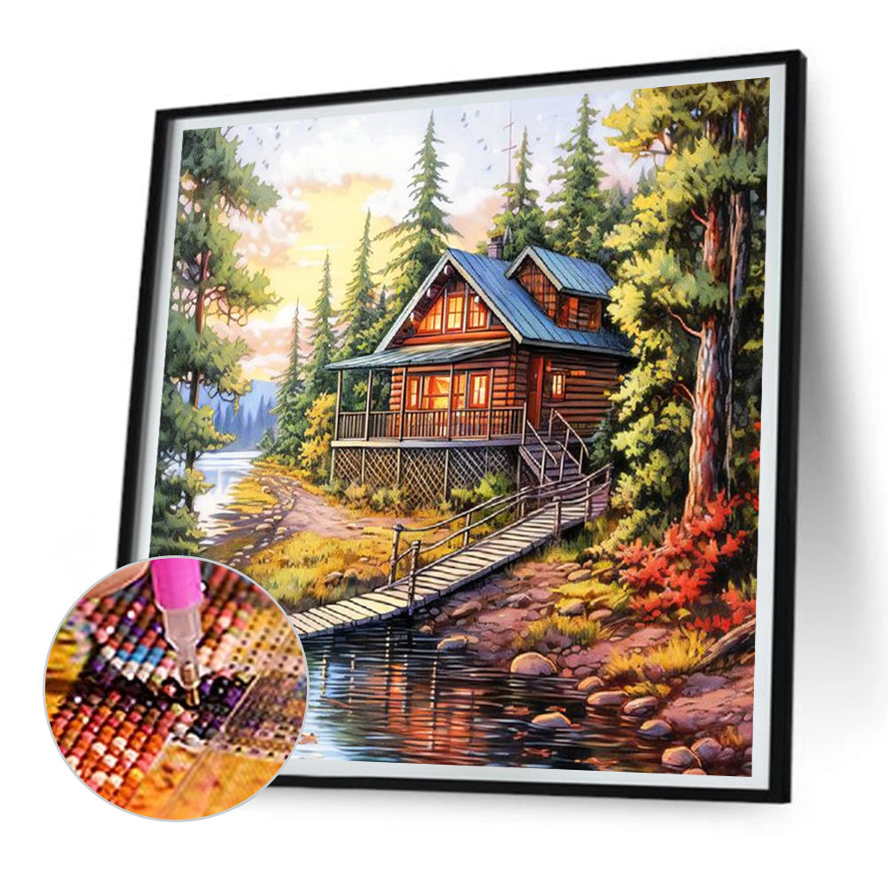 Woods House - Full Round Drill Diamond Painting 30*30CM