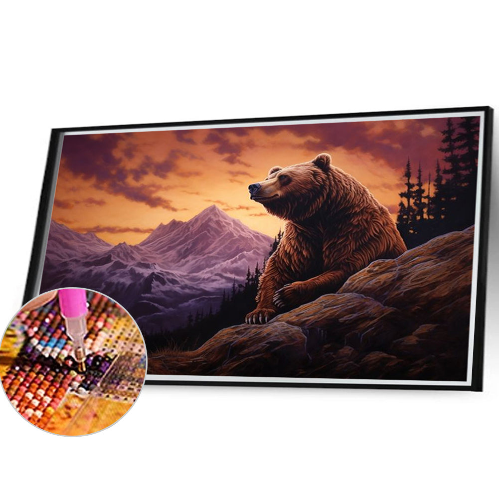 Alpine Brown Bear - Full Round Drill Diamond Painting 40*30CM