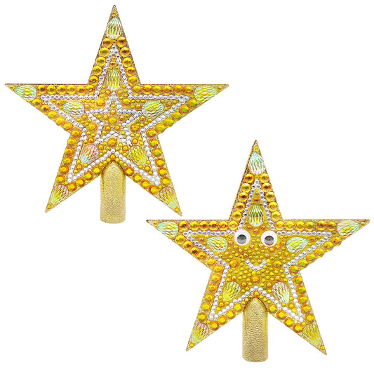 Mini Christmas Tree Star Double Sided Diamond Painting Christmas Tree Topper(01)