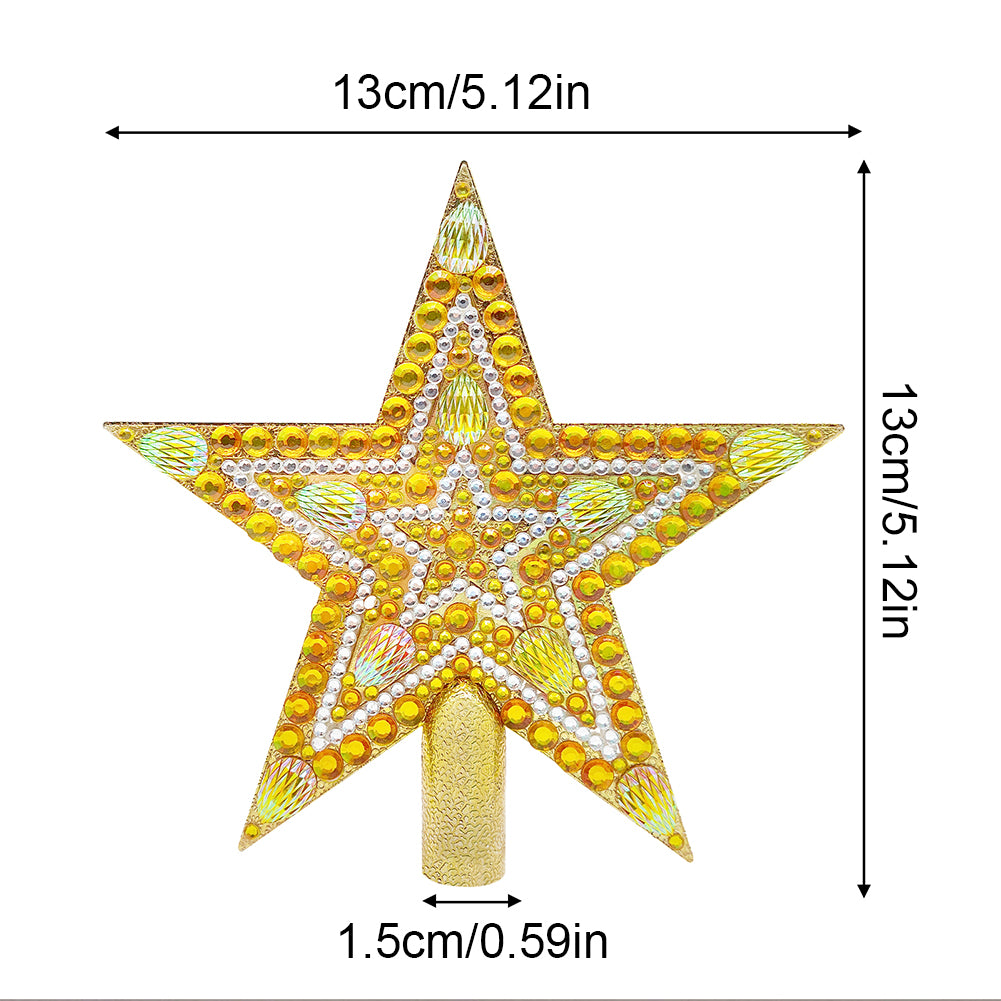 Mini Christmas Tree Star Double Sided Diamond Painting Christmas Tree Topper(01)